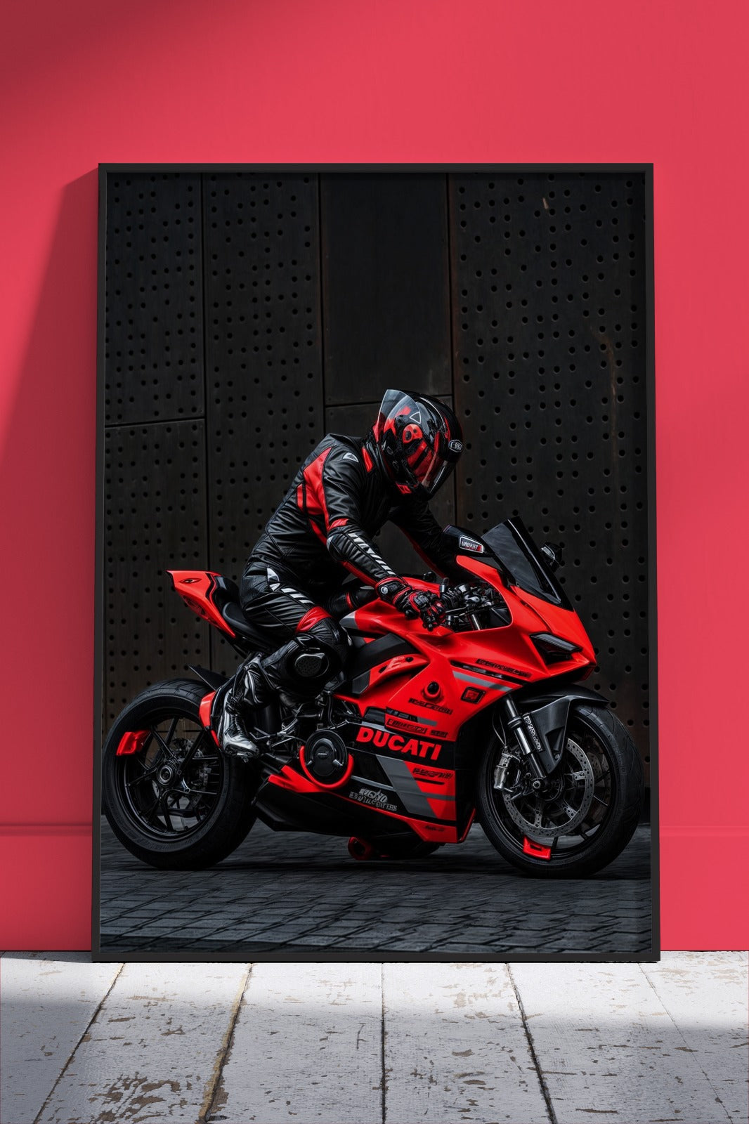 Red Ducati Panigale V4 | Cars Poster Wall Art