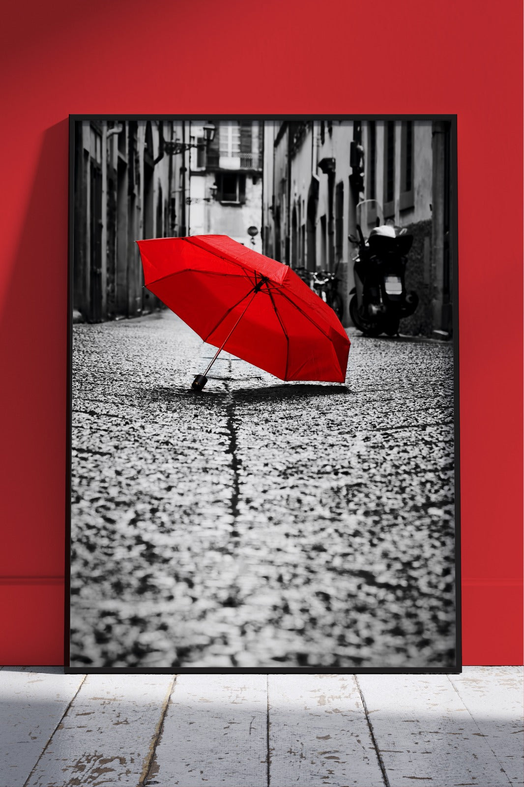 Red Umbrella Art | Scenery Poster Wall Art