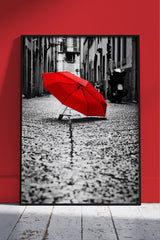 Red Umbrella Art | Scenery Poster Wall Art