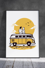 Romantic On The Car Camping | Poster Wall Art
