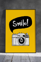Smile - Camera - Vintage | Poster Wall Art