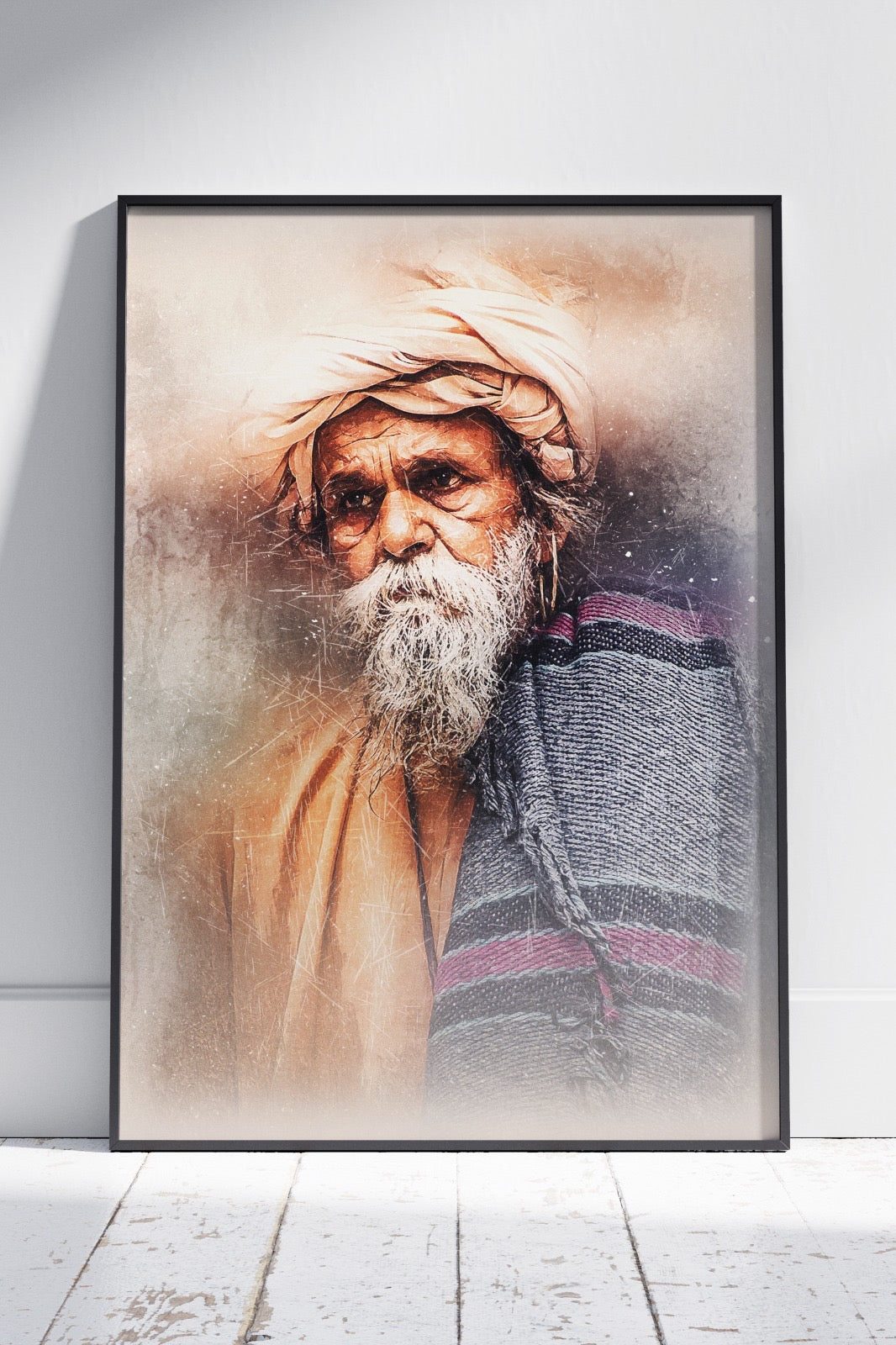 Sufi Man Watercolor Illustration | Ai Artworks Poster Wall Art