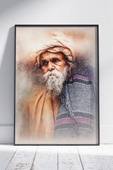 Sufi Man Watercolor Illustration | Ai Artworks Poster Wall Art