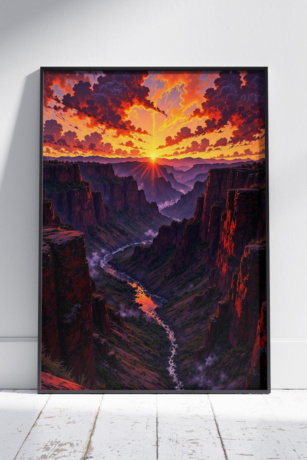 Sunset Majesty Over the Grand Canyon | Ai Artworks Poster Wall Art