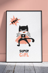 Super Girl Vector 002 | Kids Poster Wall Art
