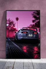 Supra MK4 On Wet Road | Cars Poster Wall Art