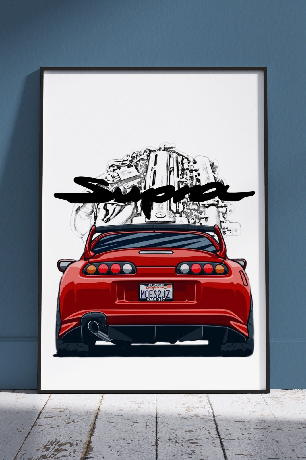 Toyota Supra Jdm Vector | Cars Poster Wall Art