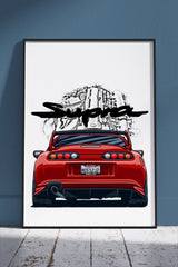Toyota Supra Jdm Vector | Cars Poster Wall Art
