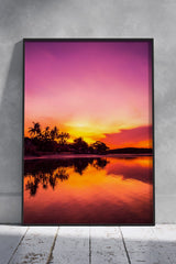 Tropical Beach Sunset Poster | Scenery Poster Wall Art