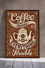 Vintage Coffee Poster | Kitchen Poster Wall Art
