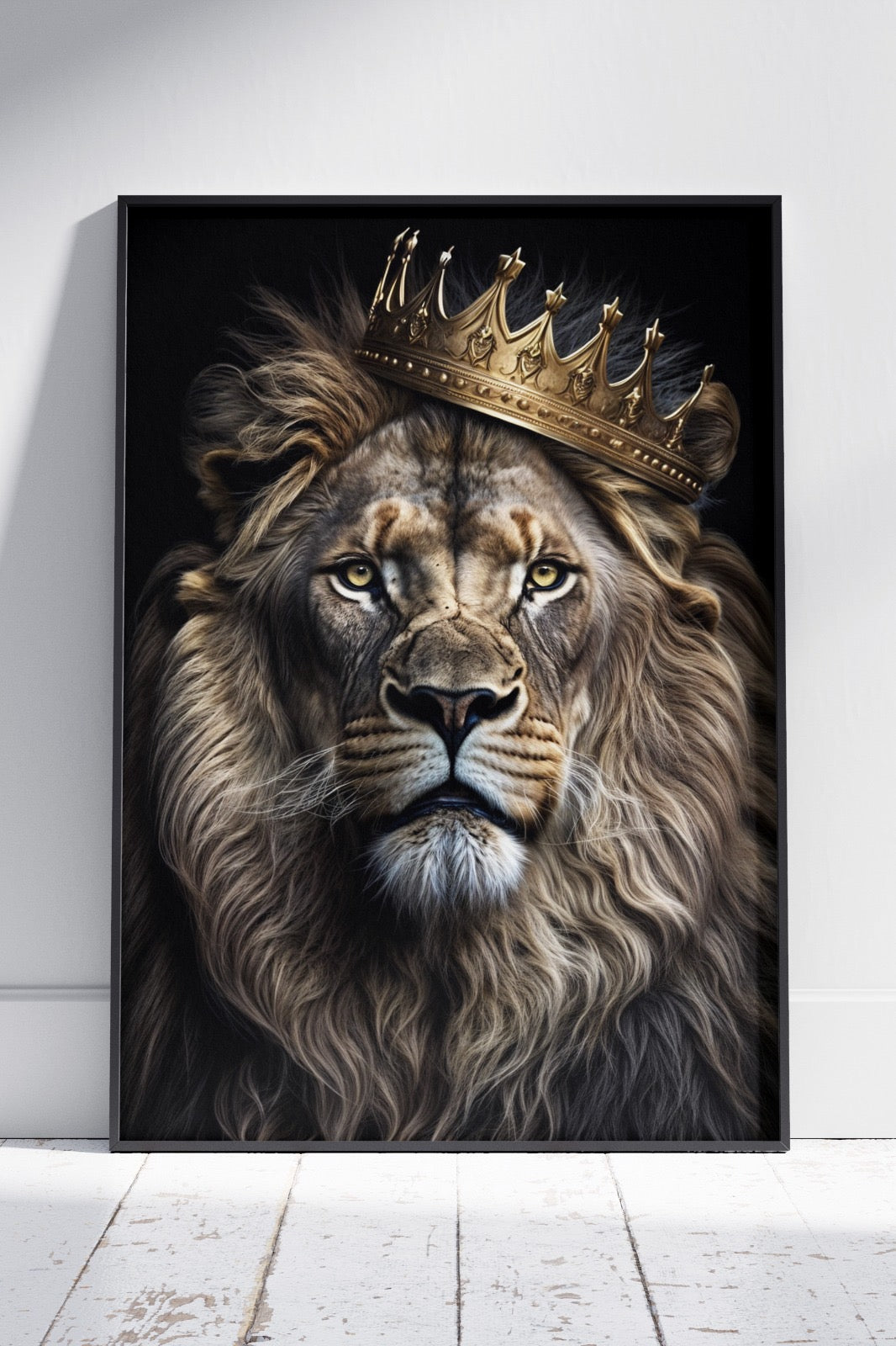 Vintage Crown Lion King | Animal Poster Wall Art