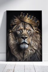 Vintage Crown Lion King | Animal Poster Wall Art