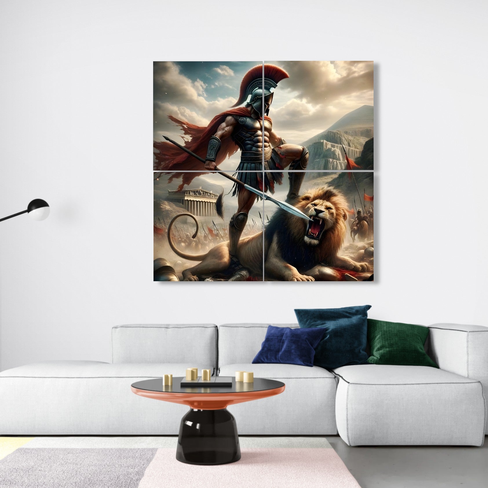 Spartan Warrior (4 Panel-II) Square Wall Art