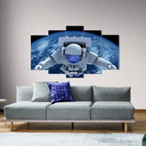 Astronaut In Outer Space (5 Panel-II) Landscape Wall Art