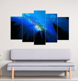 Starry Night Countryside (5 Panel-II) Landscape Wall Art
