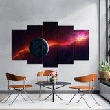 Planet and Astronomy (5 Panel-II) Landscape Wall Art