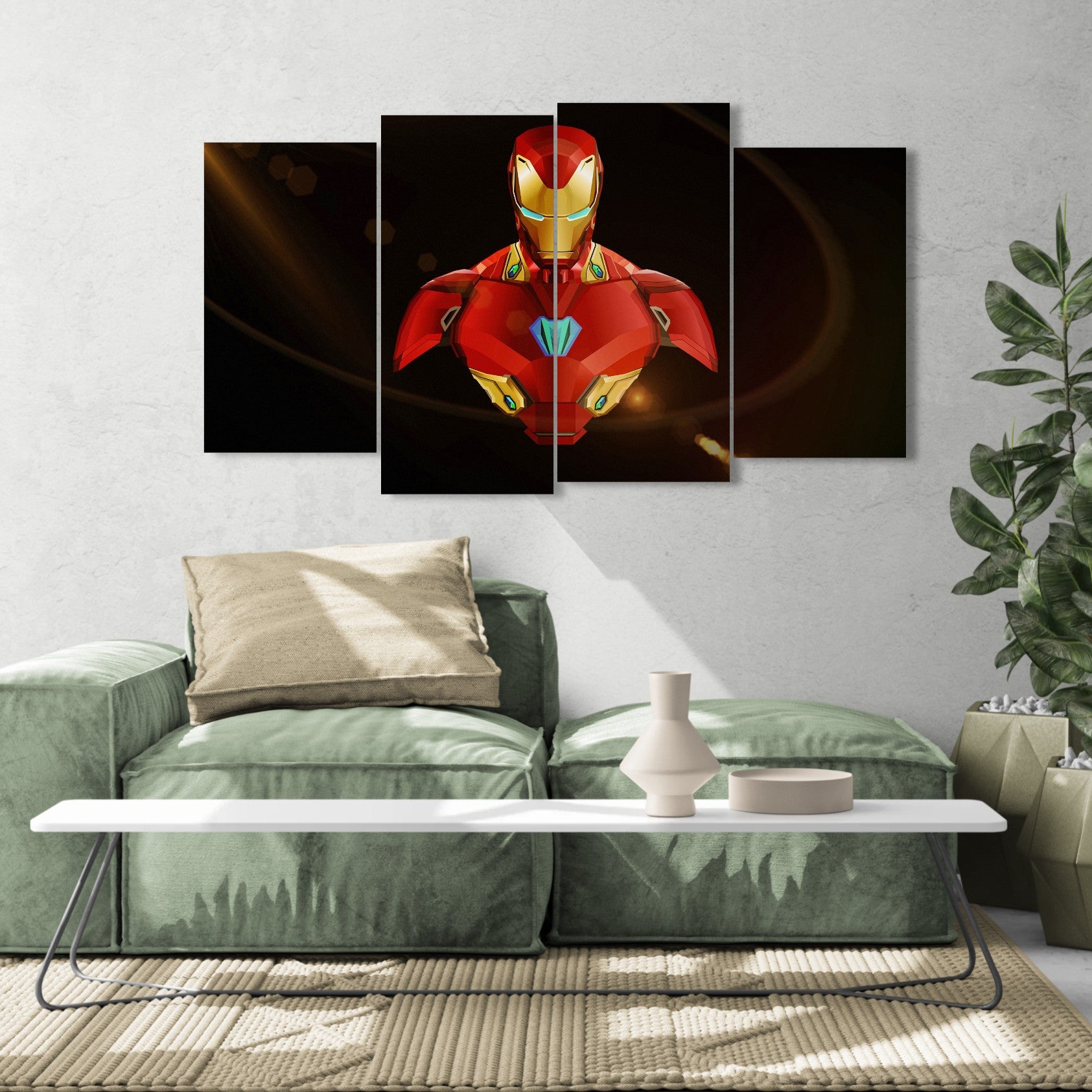 Movie Hero Iron Man (4 Panel-II) Movies Wall Art
