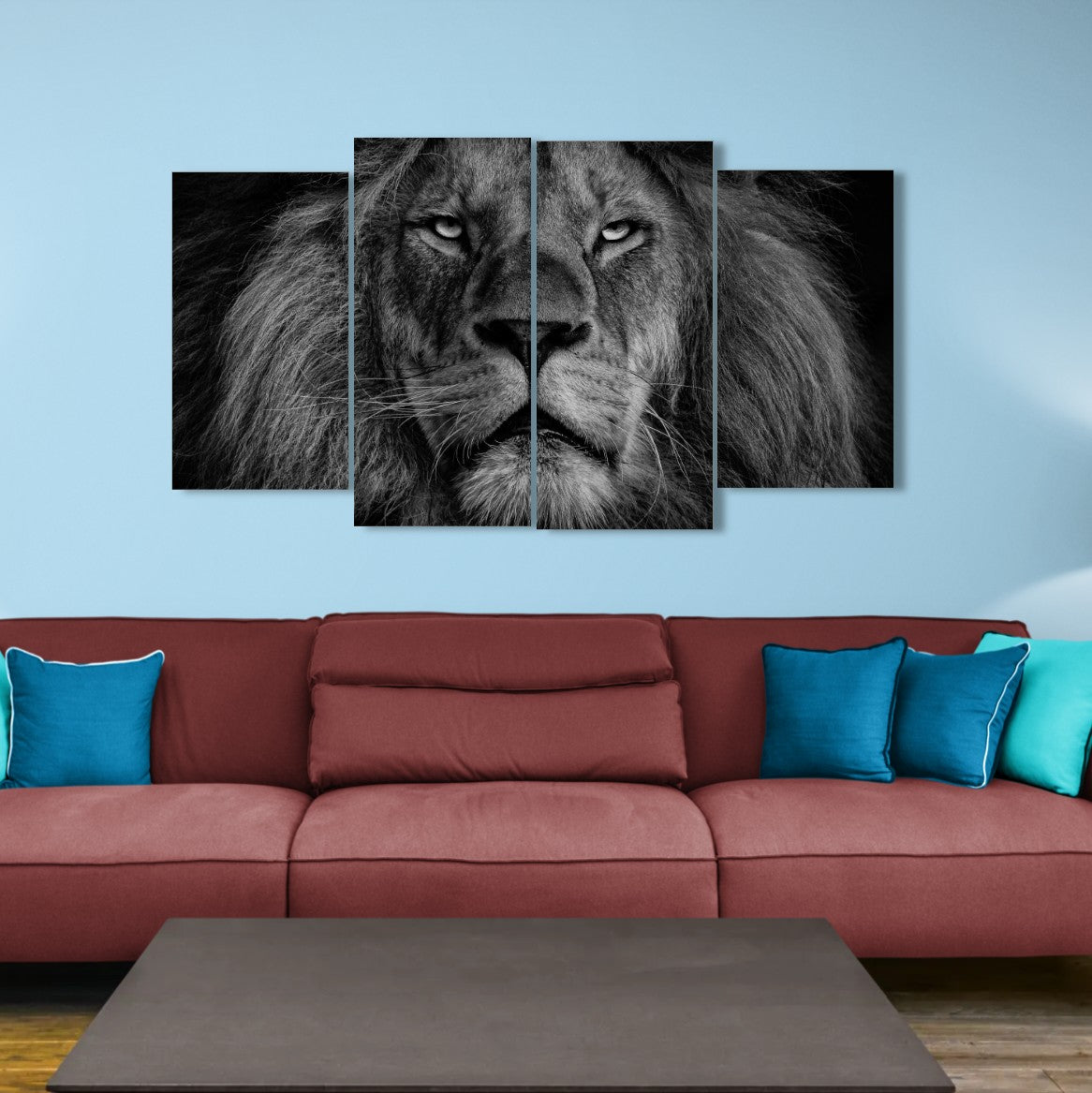 Proud Lion (4 Panel-II) Animal Wall Art