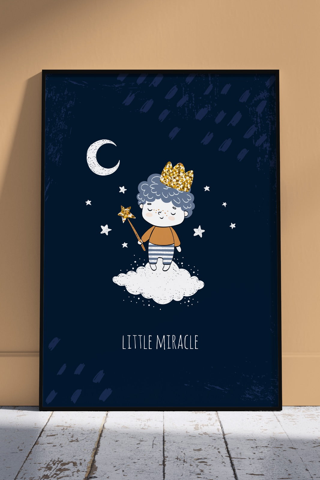 Little boy on a cloud | Kids Poster Wall Art