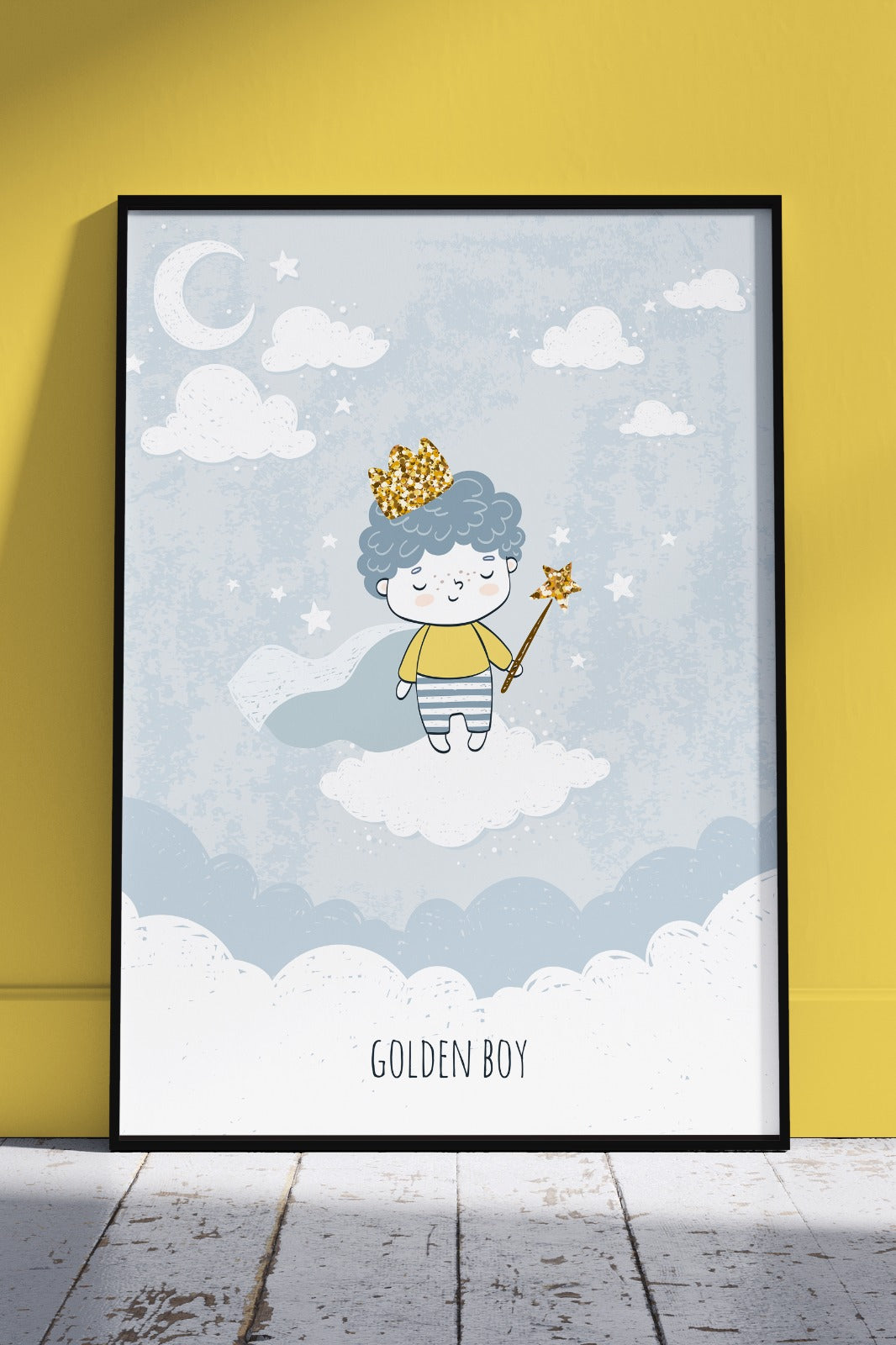 Little boy on a cloud 002 | Kids Poster Wall Art