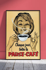Vintage French Caffe Poster | Kitchen Poster Wall Art