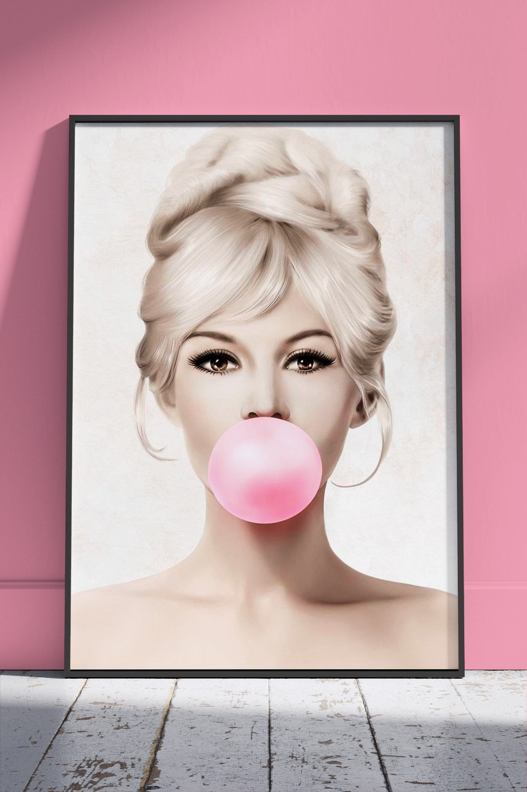 Brigitte Bardot blowing Bubblegum | Girlish Poster Wall Art
