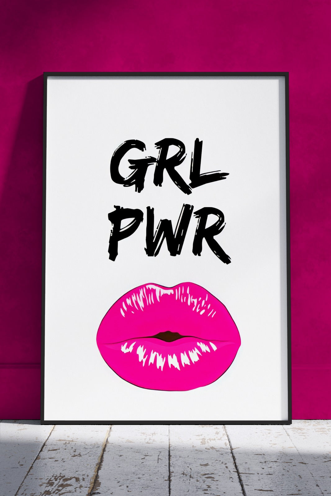 Girl Power , Pink Lips Poster | Girlish Poster Wall Art