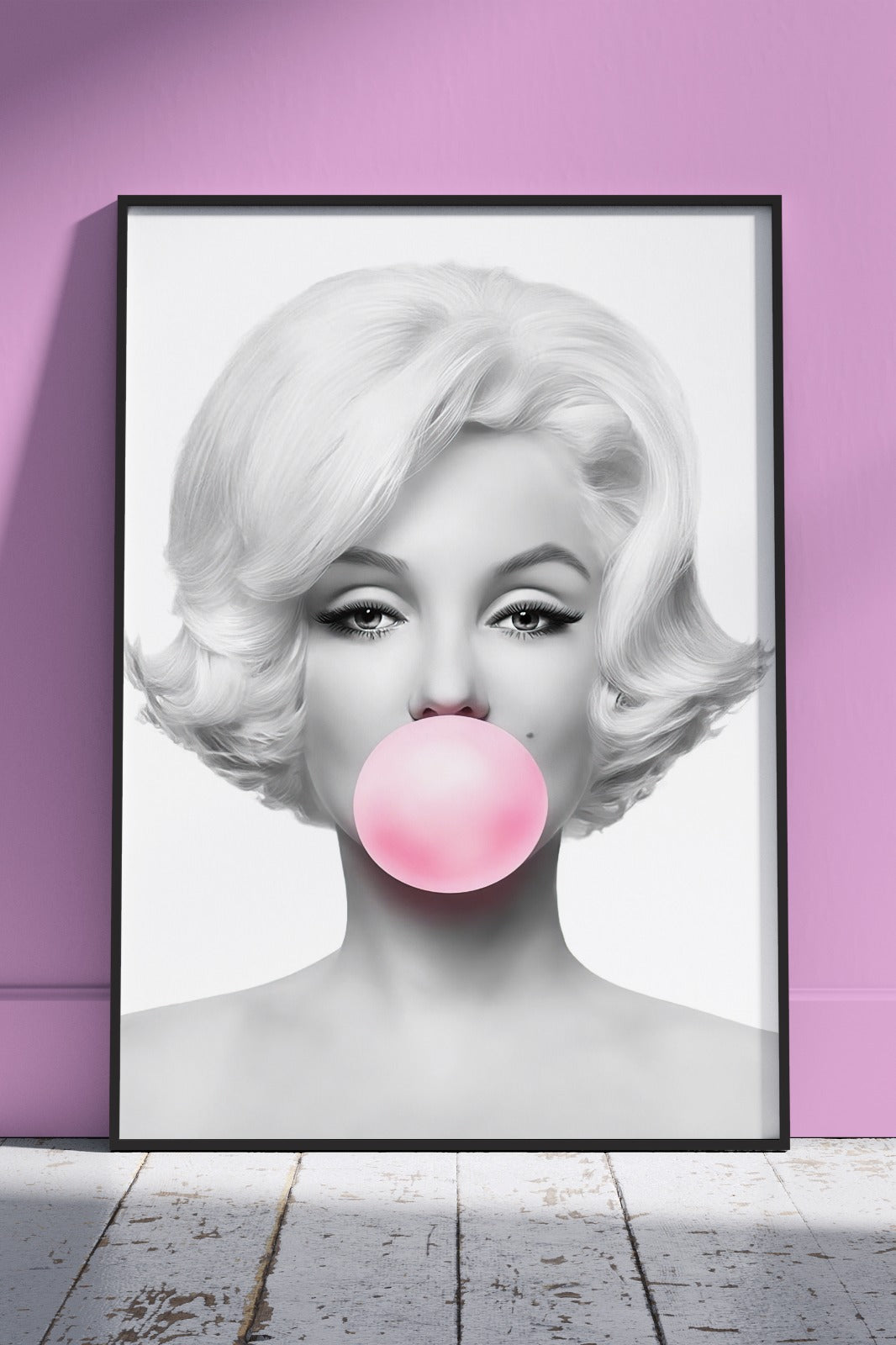 Marilyn Monroe bubble gum pink | Girlish Poster Wall Art
