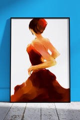 Woman Whirling Dervish Sketch | Girlish Poster Wall Art