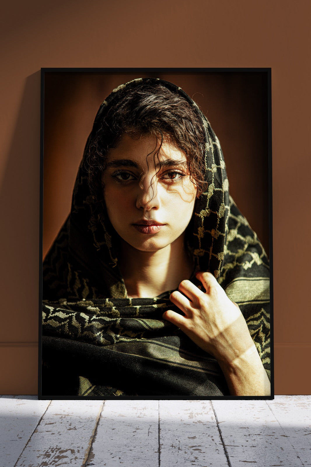Woman in arab staller stare expression | Girlish Poster Wall Art