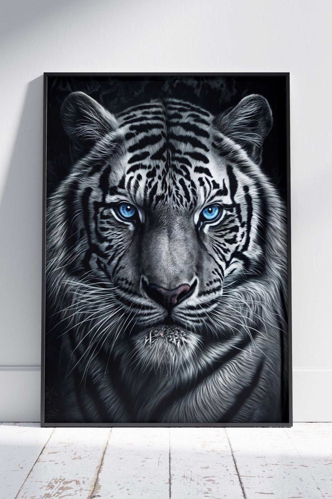 White Tiger Blue Eyes Poster | Animal Poster Wall Art