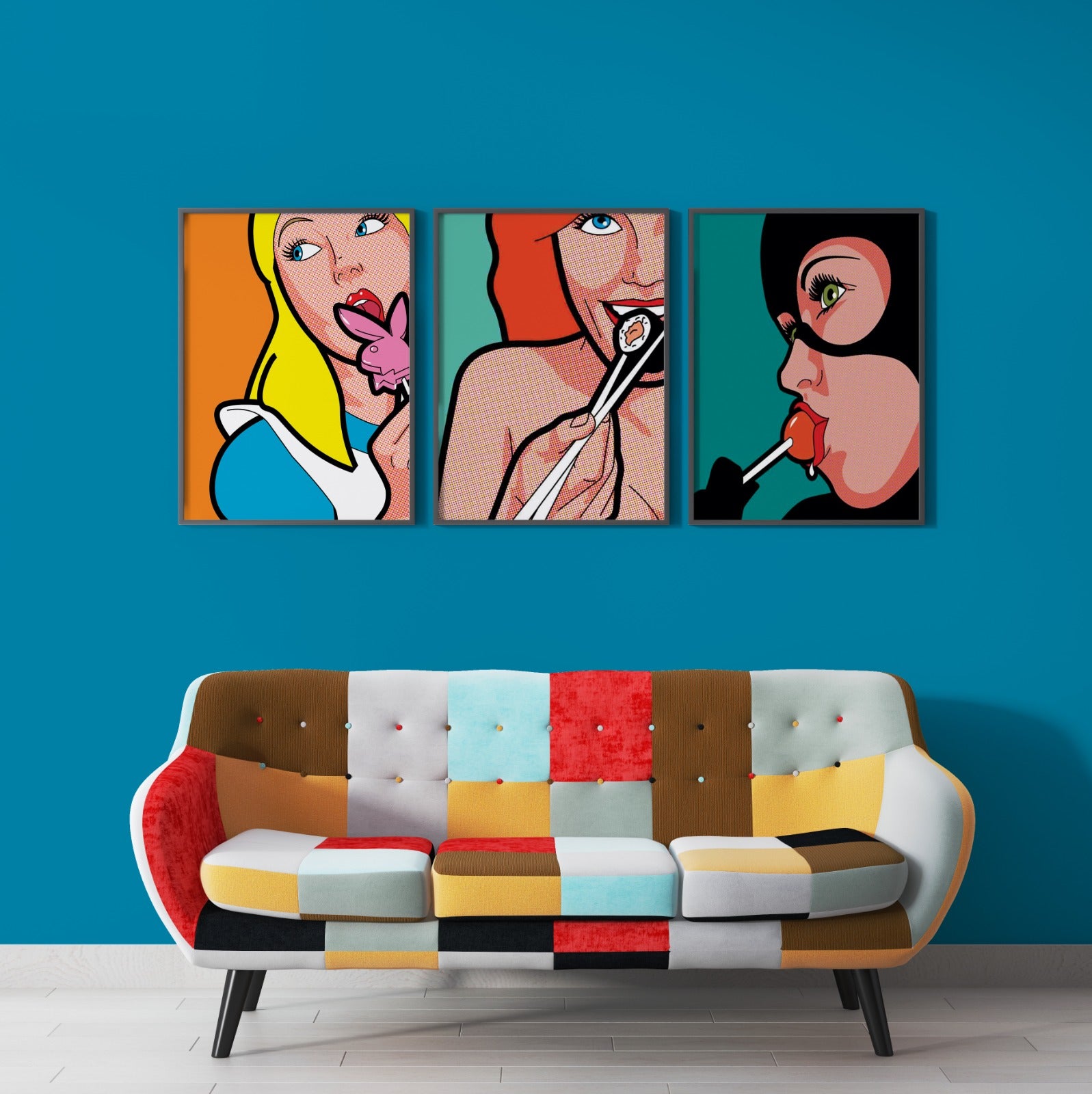 Secret Life of Superheroes (3 Panel) Wall Art