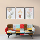 Botanical wall art vector set (3 Panel) Abstract Wall Art