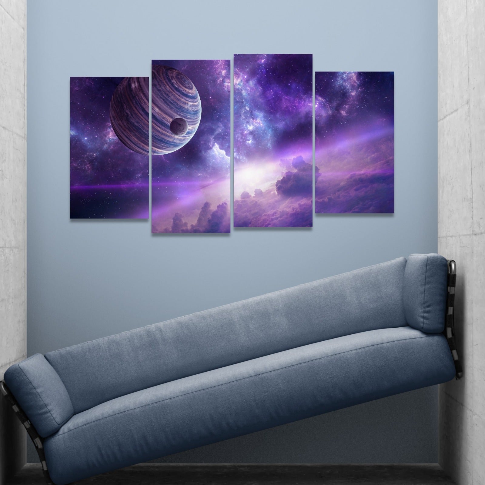 Purple Universe View (4 Panel-II) Landscape Wall Art