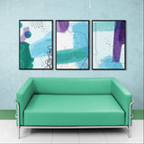Teal Ink Stunning Abstract (3 Panel) Abstract Wall Art