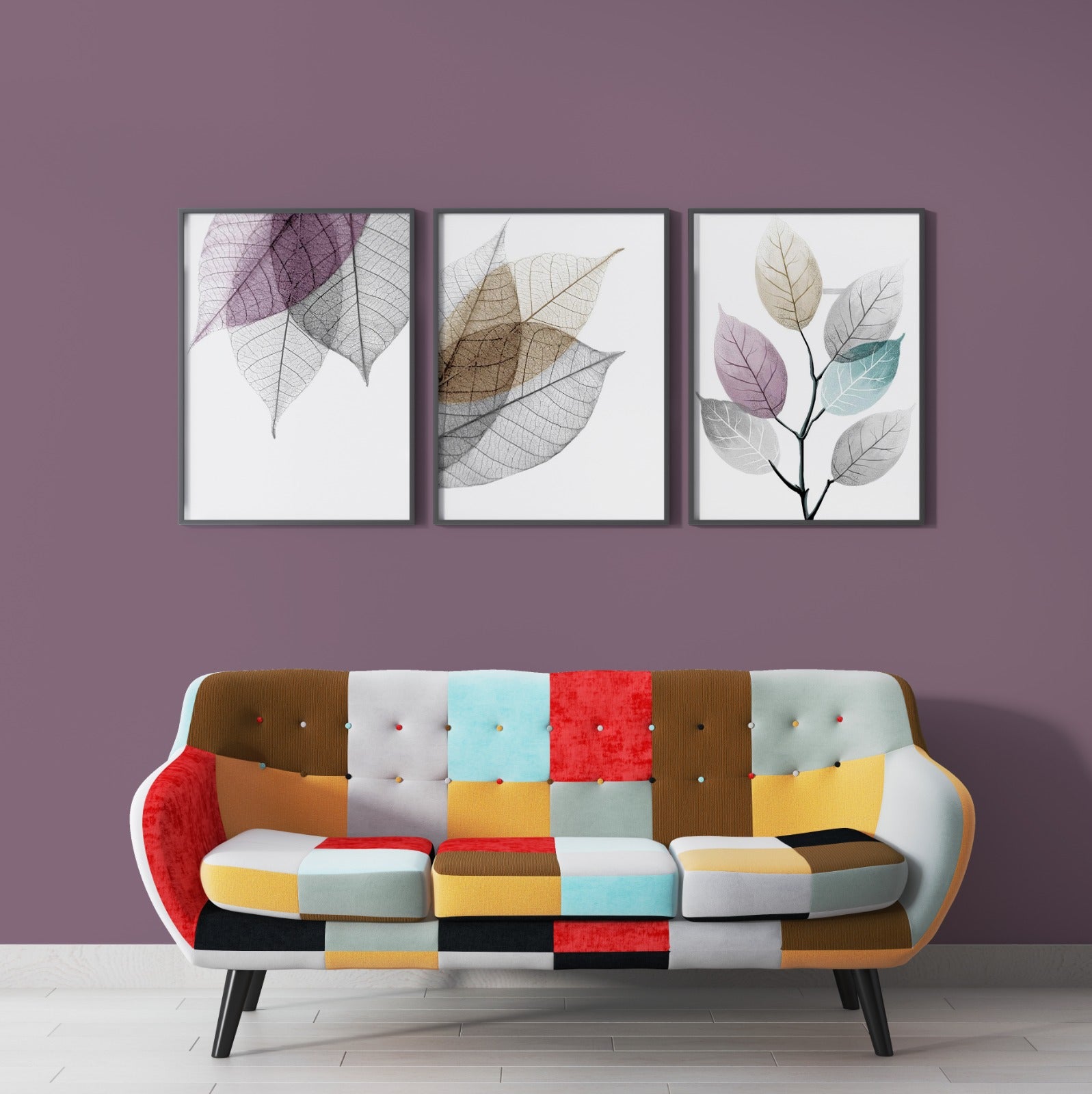Shades of Leaves - Minimalist (3 Panel) Abstract Wall Art
