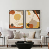 Abstract Geometric Botanical Terracotta (2 Panel) Abstract Wall Art