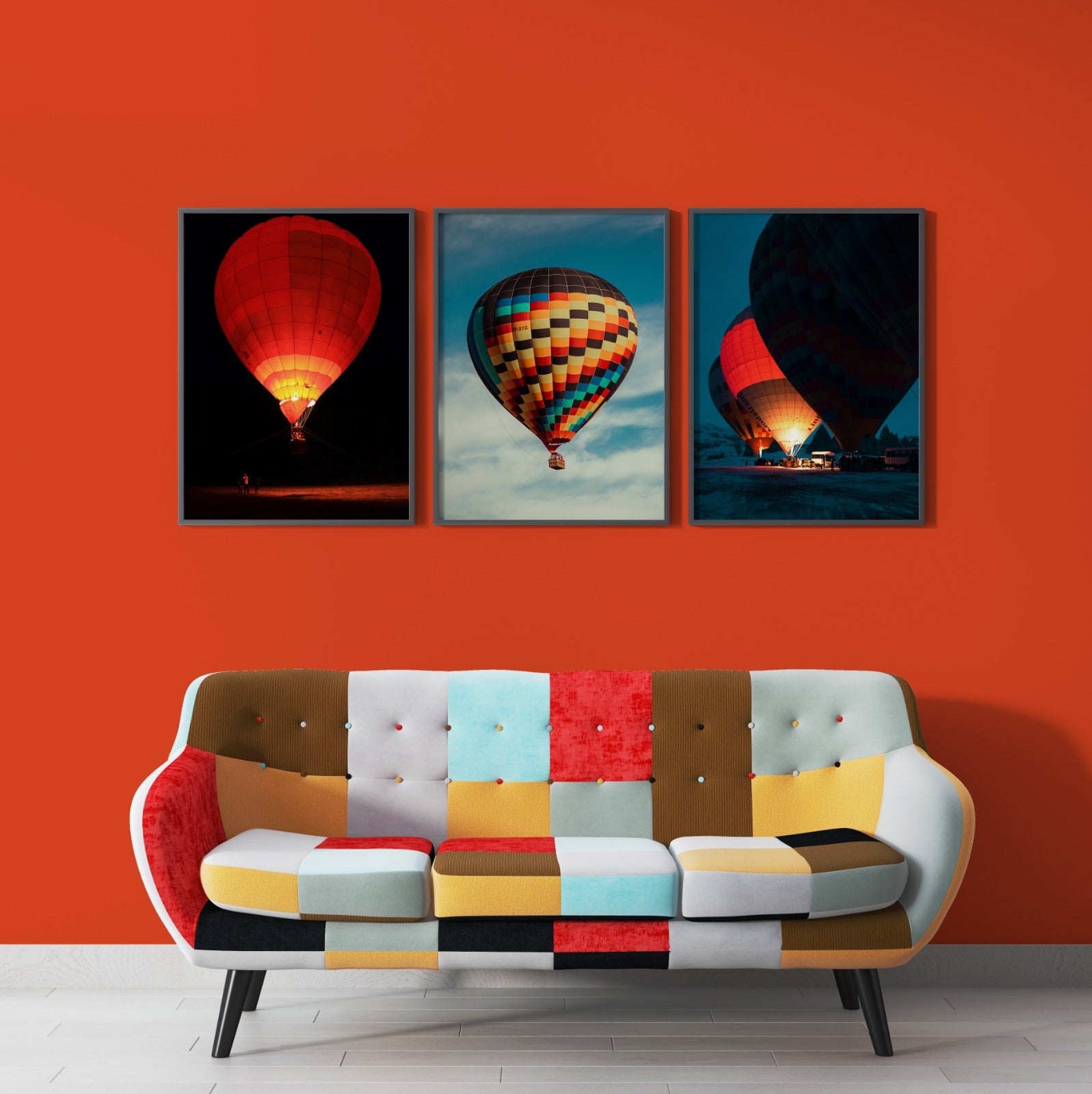 Hot Air Balloons (3 Panel) Wall Art