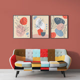 Modern Abstract Flower Art (3 Panel) Abstract Wall Art
