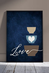 eat drink and love minimalist poster | Kitchen Poster Wall Art