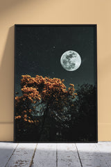 Full Moon with Blossoming Tree | Poster Wall Art