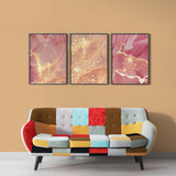 Magenta and gold marble abstract (3 Panel) Abstract Wall Art