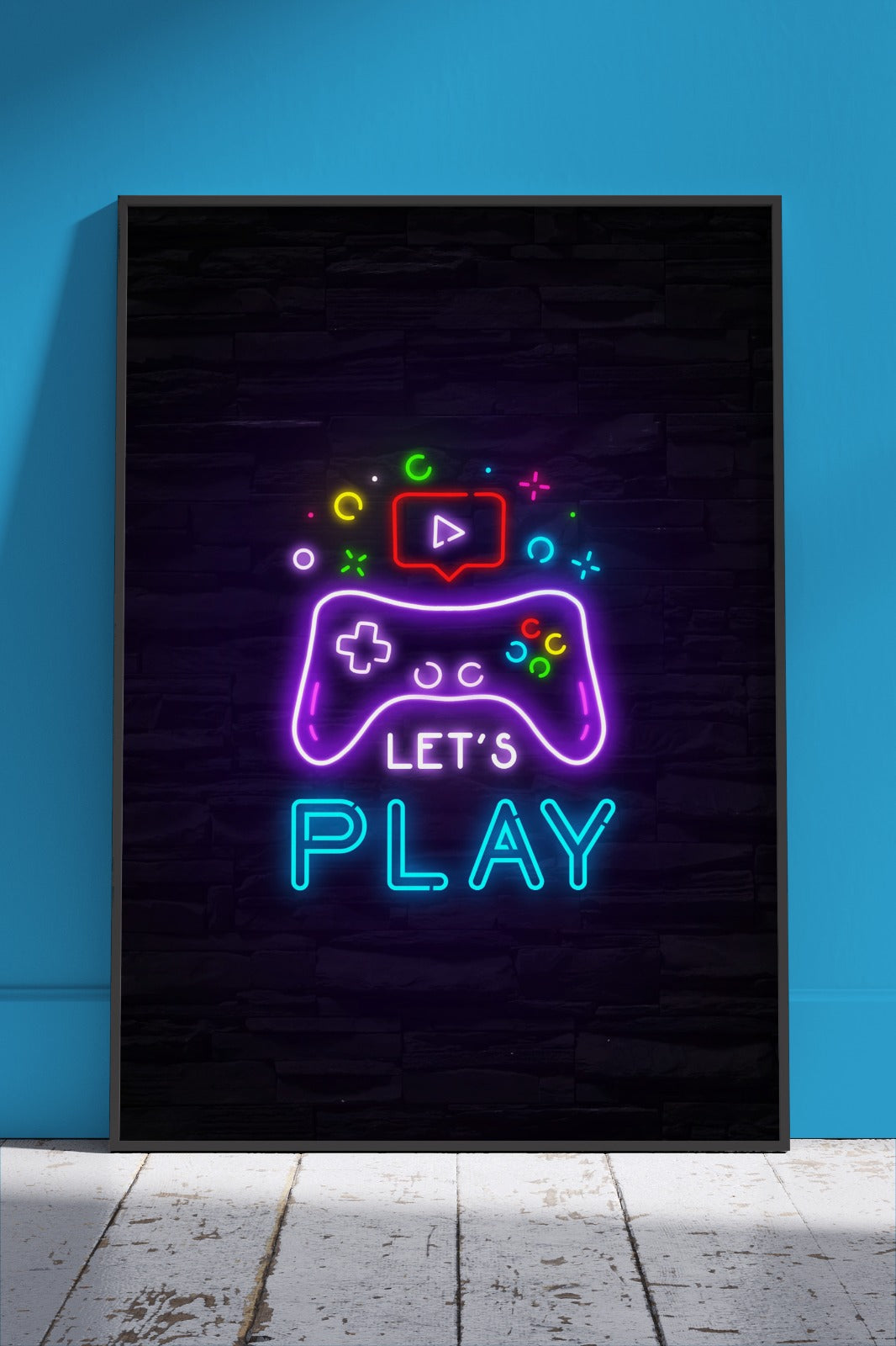 neon lets game Poster | Poster Wall Art