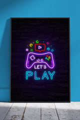 neon lets game Poster | Poster Wall Art