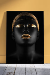typical black woman with gold | Black & Gold Poster Wall Art