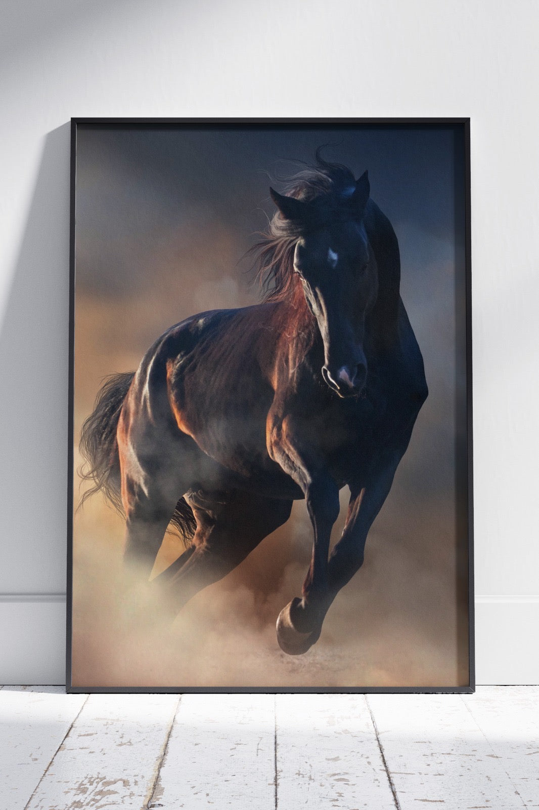 A horse with a black mane running | Animal Poster Wall Art