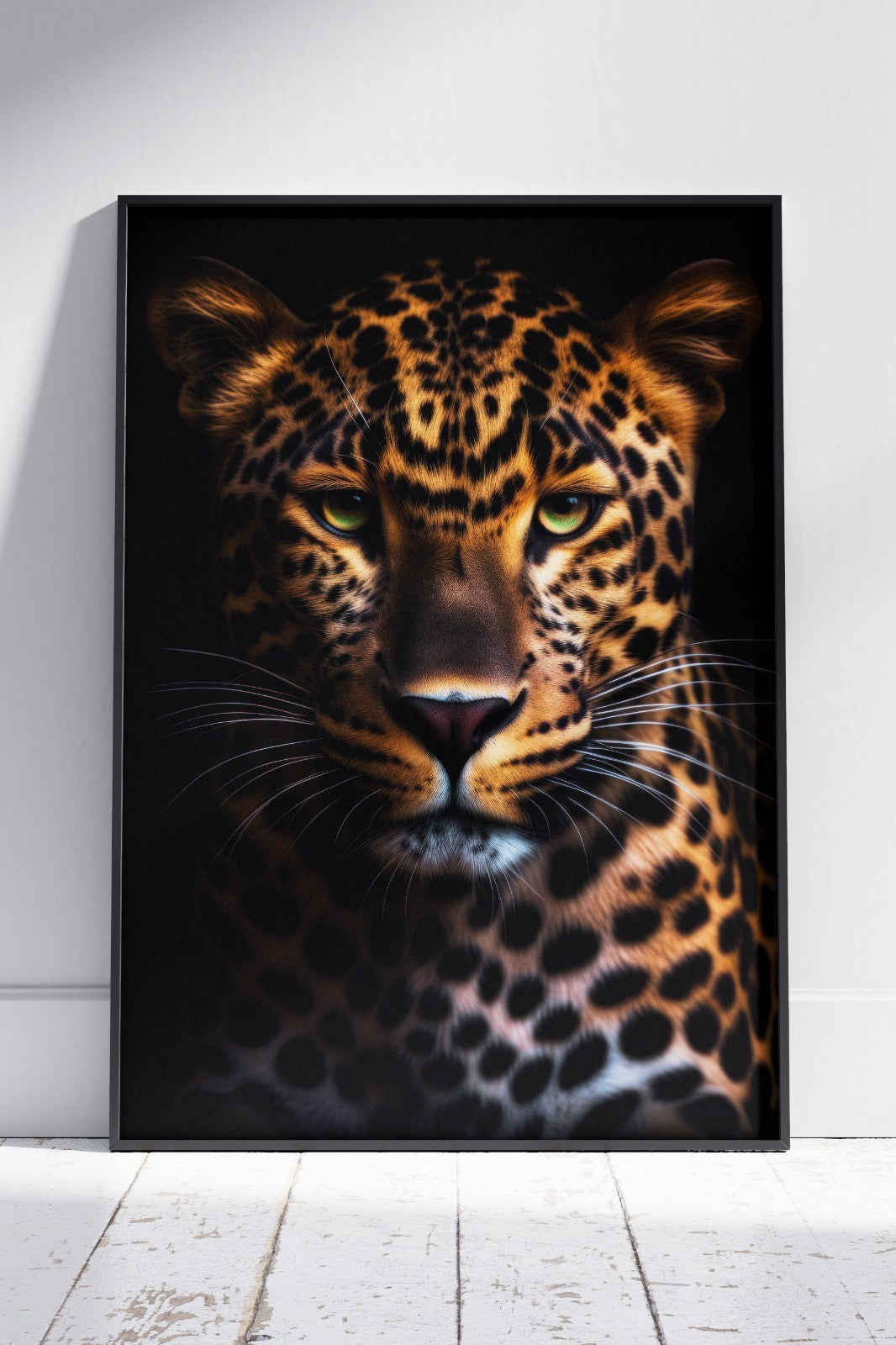 Black and Golden Leopard Wall Art | Animal Poster Wall Art
