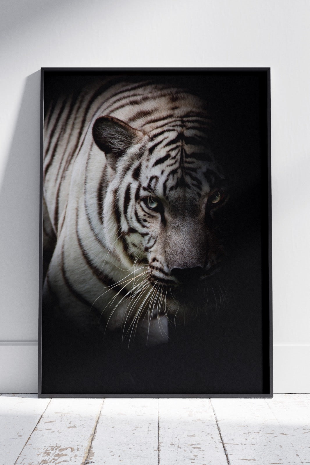 Monochromatic Tiger In Black And White | Animal Poster Wall Art
