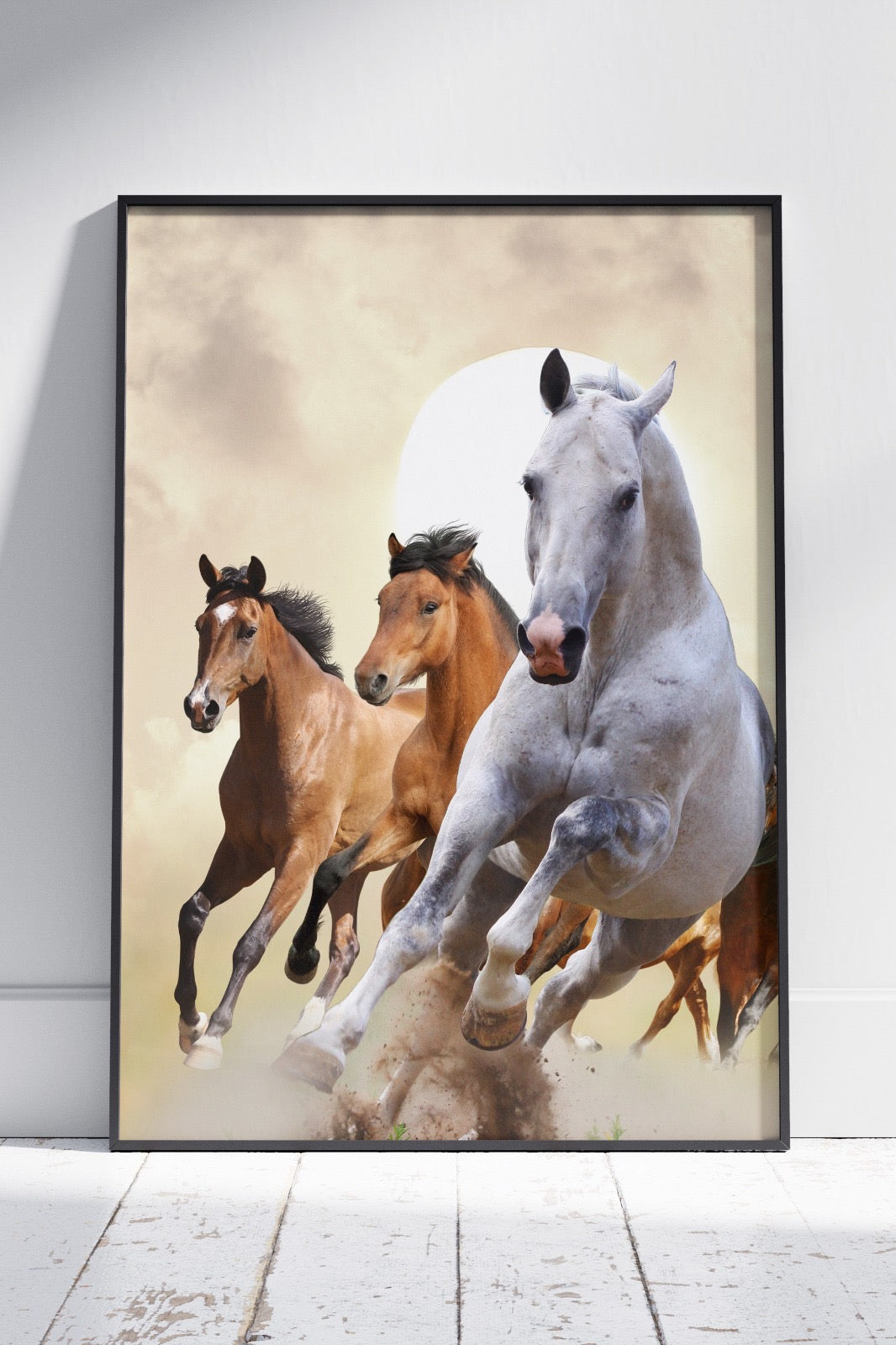 Three Horses Running | Animal Poster Wall Art