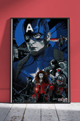 Team Captain America Comic Style Retro | Games Poster Wall Art
